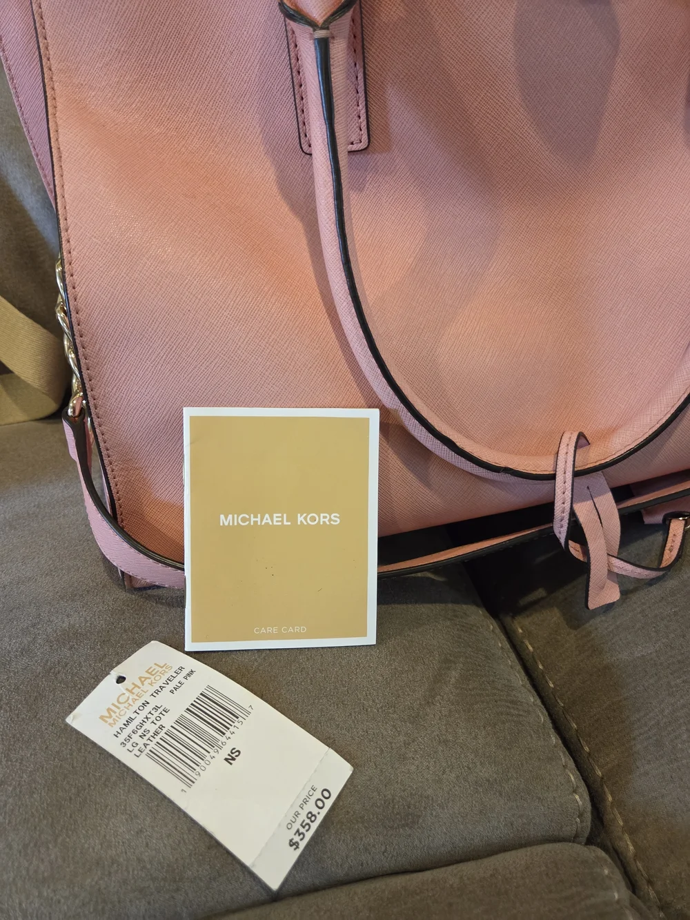 Michael Kors Blush Pink Saffiano Leather Tote with Gold Hardware
